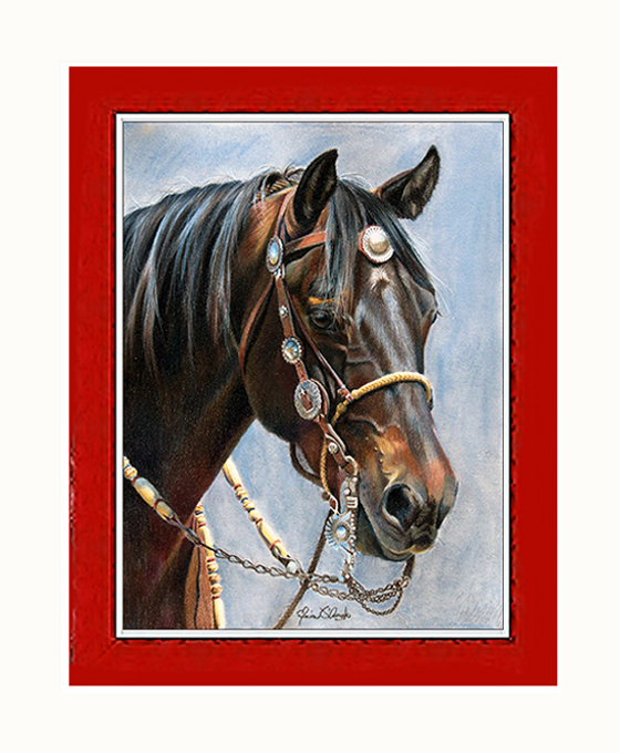 "Pride of Vaquero" Giclee + Frame Chinese Red