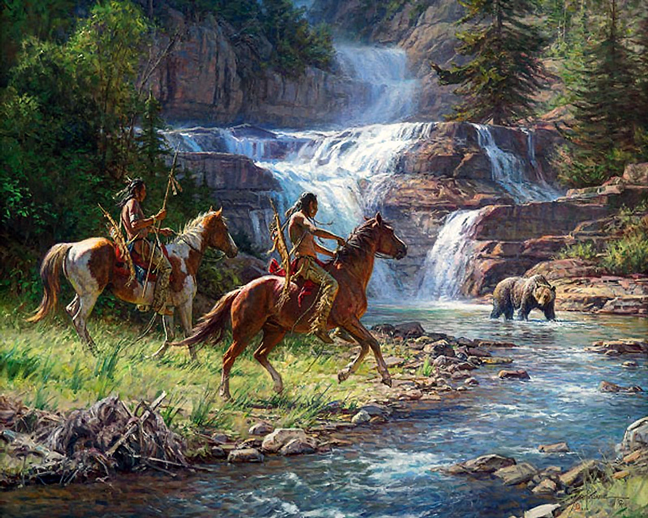 "Encounter by The Falls" Fine Art Reproductions