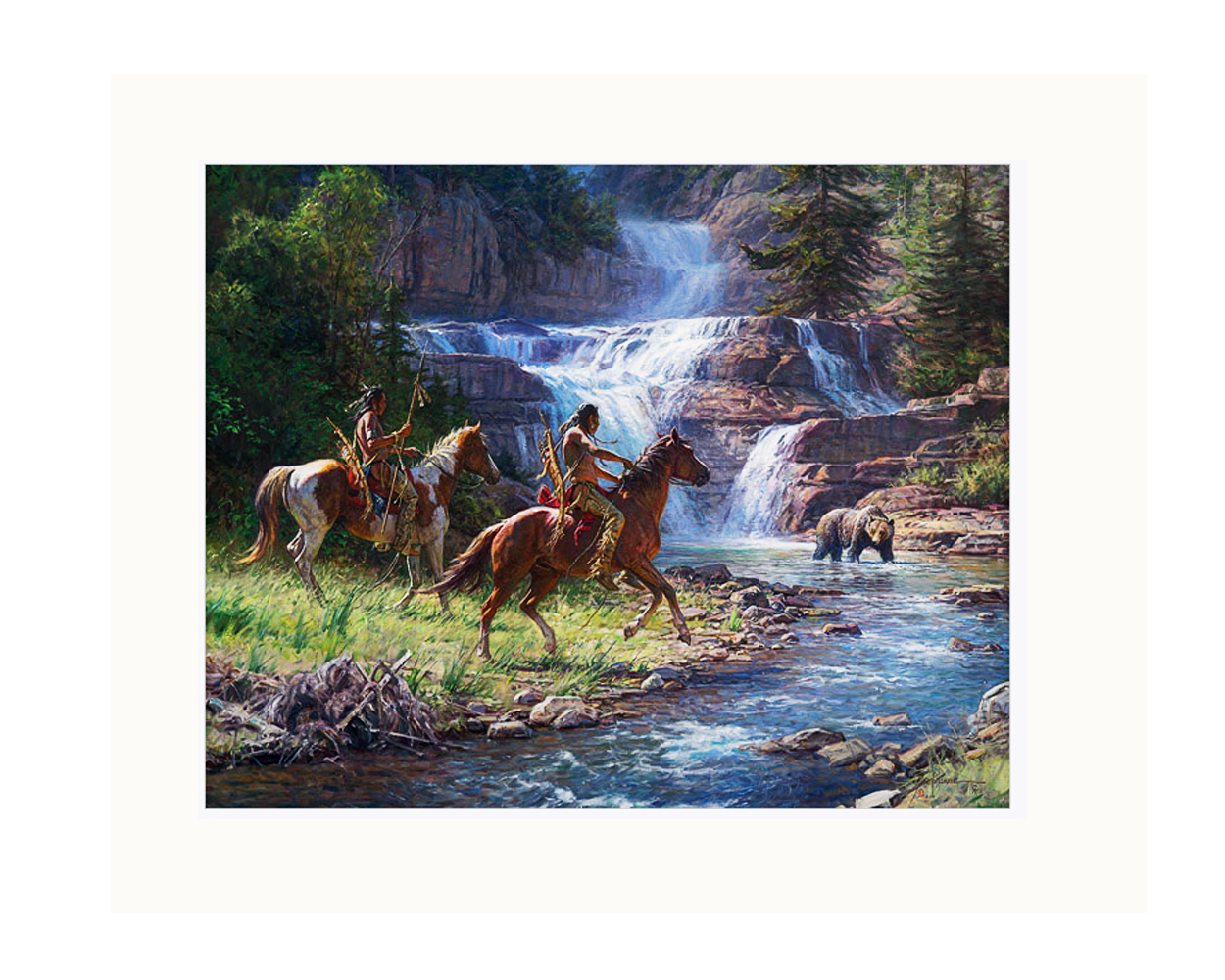 "Encounter by The Falls" Fine Art Print Without Frame