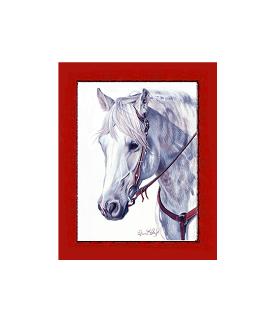 "White" Giclee + Frame Chinese Red