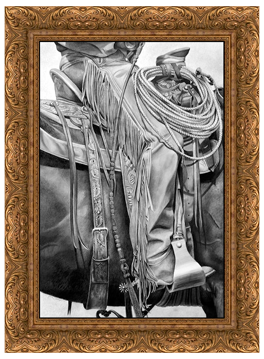 "Traveling the Cowboy Way" Giclee + Frame Spanish Gold