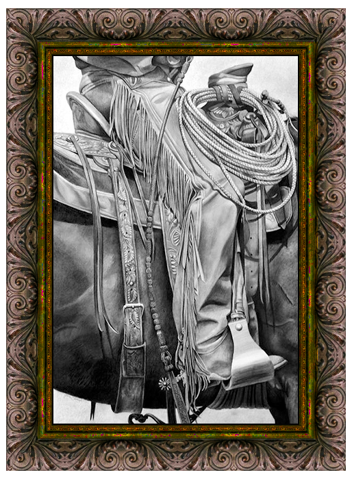 "Traveling The Cowboy Way" Giclee + Frame Spanish Black