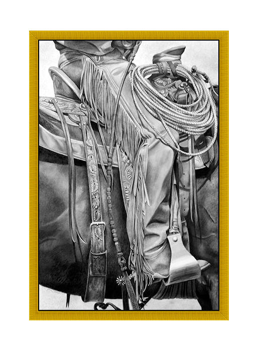 "Traveling The Cowboy Way" Giclee + Frame Spartan Gold