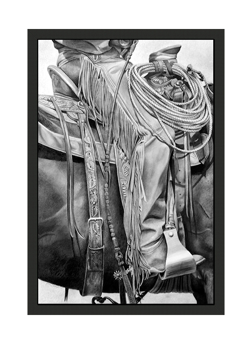 "Traveling The Cowboy Way" Giclee + Frame Spartan Black